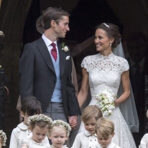 Pippa Middleton et James Matthews lors de leur mariage à Englefield (Berkshire, Angleterre), le 20 mai 2017.