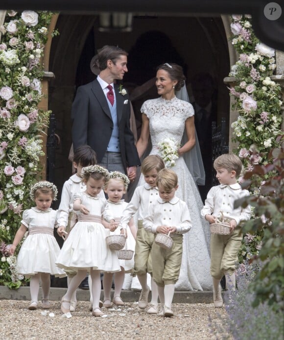 Pippa Middleton et James Matthews lors de leur mariage à Englefield (Berkshire, Angleterre), le 20 mai 2017.