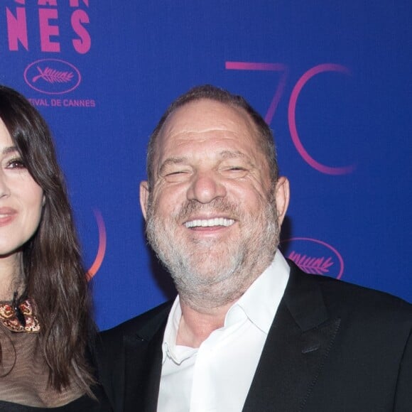 Monica Bellucci et Harvey Weinstein - Photocall du dîner des 70 ans du Festival International du Film de Cannes. Le 23 mai 2017. © Borde-Jacovides-Moreau / Bestimage