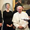 Le Pape François rencontre Donald Trump et sa femme Melania ainsi que sa fille Ivanka au Vatican, le 24 mai 2017