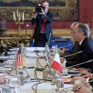 Le président des Etat-Unis Donald Trump rencontre le président Italien Sergio Mattarella au palais présidentiel (del Quirinale) à Rome, Italie, le 24 mai 2017.