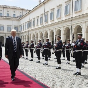 Le président des Etat-Unis Donald Trump rencontre le président Italien Sergio Mattarella au palais présidentiel (del Quirinale) à Rome, Italie, le 24 mai 2017.