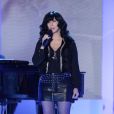 La chanteuse Cher sur le plateau de l'emission "Vivement dimanche" a Paris le 9 octobre 2013.