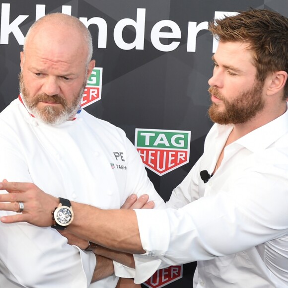 Jean Luc Biver, Chiara Ferragni, Philippe Etchebest et Chris Hemsworth lors des Tag-Heuer Under Pressure Award à Monaco le 27 mai 2017. Photo by Laurent Zabulon/ABACAPRESS