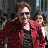 Johnny Hallyday avec sa femme Laeticia, leurs filles Jade et Joy, Marie Poniatowski avec son mari Pierre Rambaldi et leur fille Tess, à Santa Monica, le 1er avril 2017. -