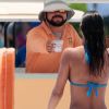 Lais Ribeiro et son petit ami Jared Homan sur la plage de Miami. Le 28 mai 2017.