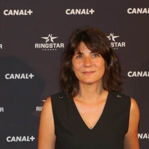 Estelle Denis au Palais des Sports de Paris le 2 juin 2017 pour le premier combat de boxe professionnel de Tony Yoka, vainqueur de l'Américain Travis Clarke par arrêt de l'arbitre à la deuxième reprise. © CVS/Bestimage