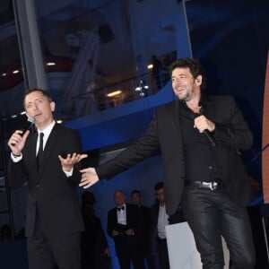 Gad Elmaleh et Patrick Bruel - Soirée du baptême du paquebot MSC Meraviglia au Havre le 23 juin 2017. Le MSC Meraviglia, plus gros paquebot européen, inauguré par E. Macron le 31 mai dernier, a été baptisé au Havre par S. Loren, trois jours après avoir quitté les chantiers navals STX de Saint-Nazaire. © Rachid Bellak/Bestimage