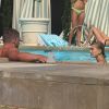 Exclusive - Hailey Baldwin à la piscine au Montage à Beverly Hills, avec le joueur de NBA Chandler Parsons des Memphis Grizzlies, Los Angeles, Californie, États-Unis, le 2 juin 2017. Photo de Joey Andrew/Startraks/ABACAPRESS.COM