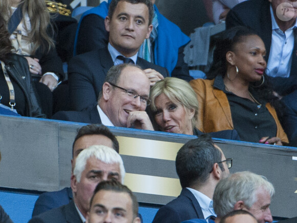 Le prince Albert II de Monaco, la première dame Brigitte Macron (Trogneux) - Finale du Top 14, ASM Clermont contre le RC Toulon au Stade de France à Saint-Denis, , France, le 4 juin 2017. ASM Clermont remporte le match contre RC Toulon 22-16. © Agence/Bestimage