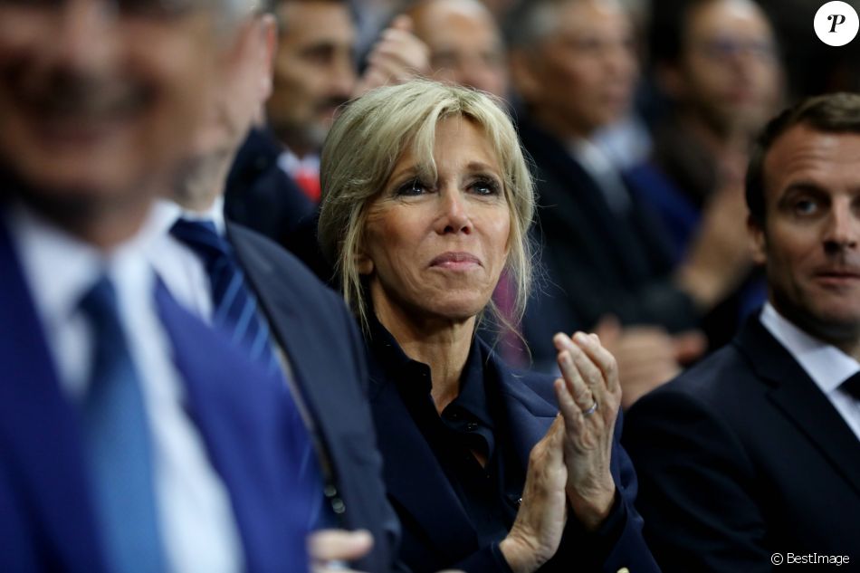 La première dame Brigitte Macron (Trogneux) et son mari le ...