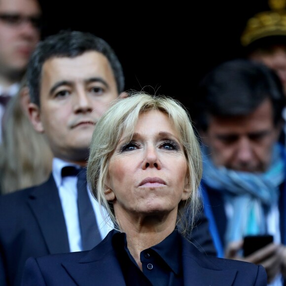 La première dame Brigitte Macron (Trogneux) - Finale du Top 14, ASM Clermont contre le RC Toulon au Stade de France à Saint-Denis, Seine Saint-Denis (banlieus de Paris), France, le 4 juin 2017. ASM Clermont remporte le match contre RC Toulon 22-16. © Dominique Jacovides/Bestimage