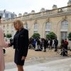 Départ de la princesse Mary de Danemark après sa visite au Palais de l'Elysée à Paris, reçue par la première dame Brigitte Macron (Trogneux), le 6 juin 2017. © Sébastien Valiela/Bestimage