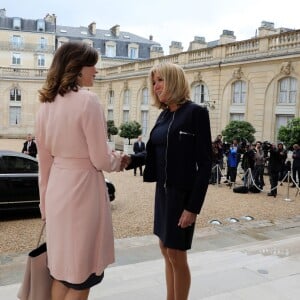 Départ de la princesse Mary de Danemark après sa visite au Palais de l'Elysée à Paris, reçue par la première dame Brigitte Macron (Trogneux), le 6 juin 2017. © Sébastien Valiela/Bestimage