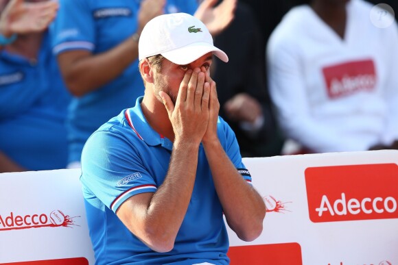 Arnaud Clément lors de la demi-finale de la Coupe Davis entre la France et la Republique Tchèque à Roland-Garros, le 13 Septembre 2014.