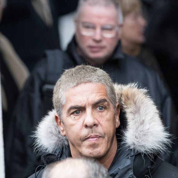 Sorties des obsèques de Michèle Morgan en l'église Saint-Pierre de Neuilly-sur-Seine. Le 23 décembre 2016