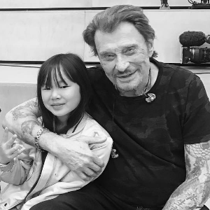 Jacques Dutronc, Jade, Joy et Johnny Hallyday lors des répétitions des Vieilles Canailles à Boulogne-Billancourt le 9 juin 2017