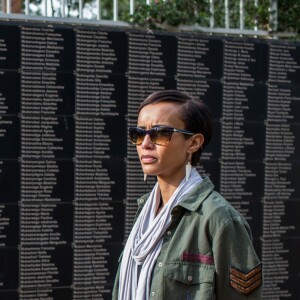 Exclusif - Jour 4. Sonia Rolland visite le Memorial du genocide a Kigali. Le 1er decembre 2012 au Rwanda.