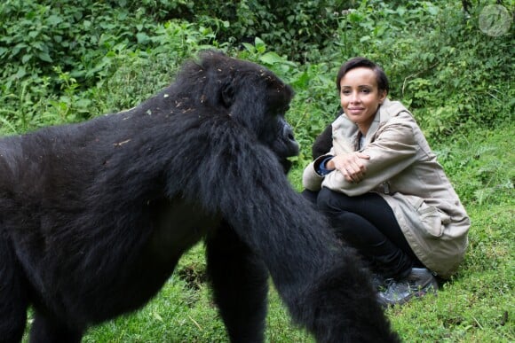 Exclusif - Jour 3. Sonia Rolland . Visite de la famille des gorilles "Sabignwo". Le 29 novembre 2012 au Rwanda29/11/2012 - 