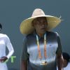 Venus Williams et son père Richard Williams lors de son entraînement durant l'Open de Miami, à Key Biscayne, le 26 mars 2017.