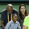 Richard Williams avec son fils Dylan Starr Williams lors de la 11ème journée du Miami Open à Key Biscayne en Floride, le 30 mars 2017.