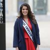 Semi- Exclusif - Iris Mittenaere (Miss Univers) au Palais de l'Elysée pour rencontrer le Président de la République F. Hollande et visiter l'Elysée à Paris, le 18 mars 2017.