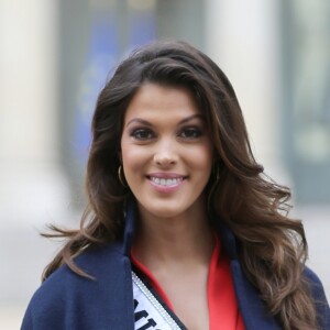 Semi- Exclusif - Iris Mittenaere (Miss Univers) au Palais de l'Elysée pour rencontrer le Président de la République F. Hollande et visiter l'Elysée à Paris, le 18 mars 2017.