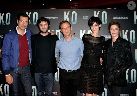 Laurent Lafitte, Pio Marmaï, Fabrice Gobert, Clotilde Hesme et Chiara Mastroianni lors de l'avant-première du film ''K.O'' à Paris, le 9 juin 2017.