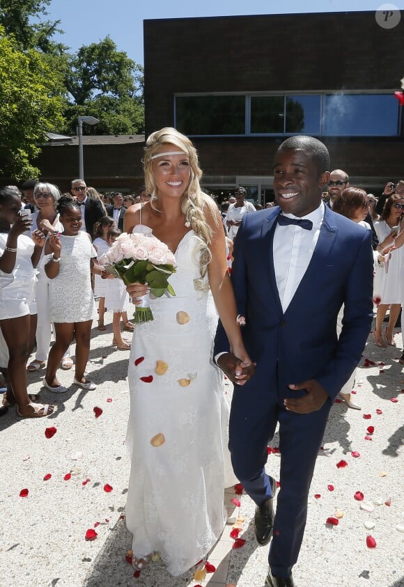 Exclusif - Le footballeur international Rio Mavuba épouse Elodie, sa compagne depuis plus de 10 ans, le 17 Juin 2017, près de Bordeaux © Patrick Bernard-Thibaud Moritz/ Bestimage