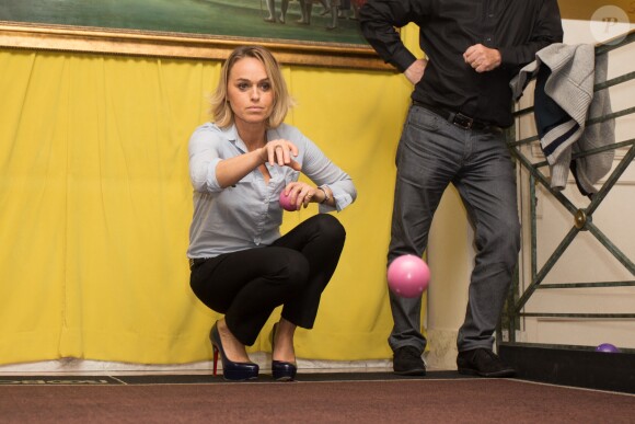 Exclusif - Cécile de Ménibus - People à la soirée de lancement de "BoBoules, l'autre pétanque" à l'Hôtel Napoléon à Paris. Le 7 novembre 2016 © Philippe Doignon / Bestimage