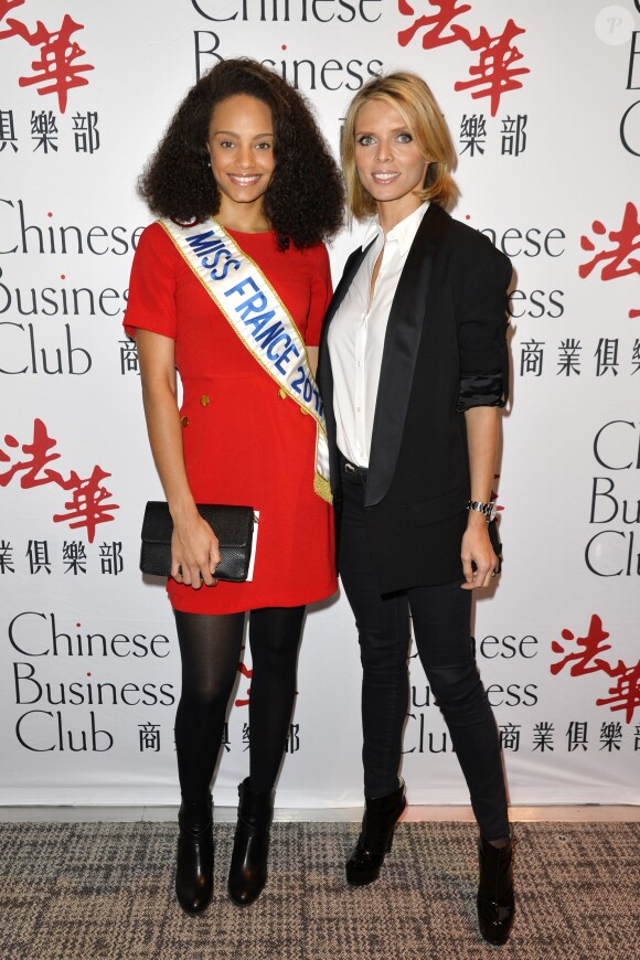 Alicia Aylies, miss France 2017 et Sylvie Tellier - Le Chinese Business Club célèbre la journée de la femme lors d'un déjeuner chez Potel & Chabot à Paris le 8 mars 2017. © Guirec Coadic /