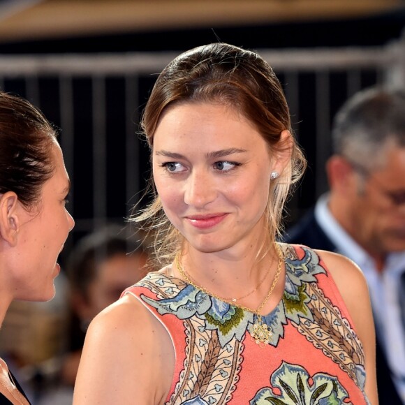 Charlotte Casiraghi et Beatrice Borromeo durant la remise des prix du Longines Pro Am Cup Monaco, du 22eme Jumping International de Monaco, et 12eme Longines Global Champions Tour of Monaco sur le port Hercule le 23 juin 2017. © Bruno Bebert / Pool restreint Monaco / Bestimage