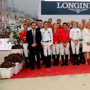 Charlotte Casiraghi était associée à Jennifer Gates pour le Longines Pro Am Cup Monaco dont elle est la marraine, au 22eme Jumping International de Monaco, et 12eme Longines Global Champions Tour of Monaco sur le port Hercule le 23 juin 2017. © Bruno Bebert / Pool restreint Monaco / Bestimage