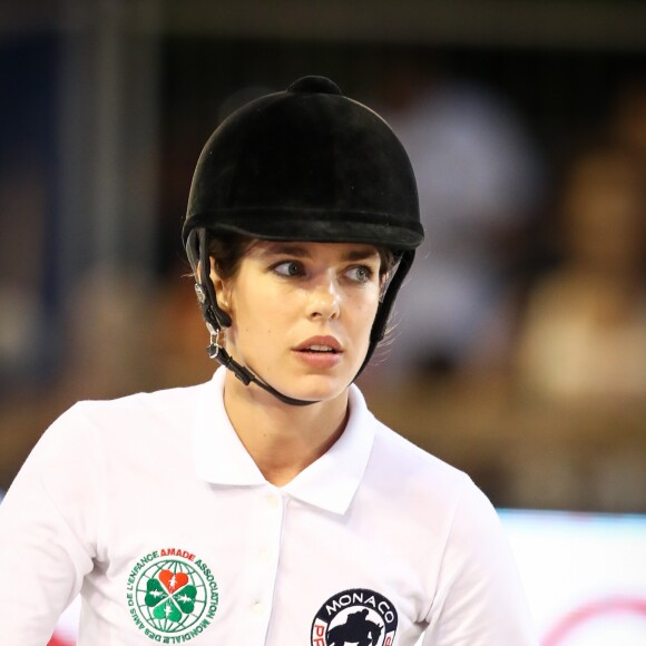 Charlotte Casiraghi, durant le Longines Pro Am Cup Monaco, du 22eme Jumping International de Monaco, et 12eme Longines Global Champions Tour of Monaco sur le port Hercule le 23 juin 2017. © Olivier Huitel / Pool restreint Monaco / Bestimage