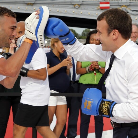 Le président de la République française Emmanuel Macron soutient la candidature de Paris pour l'organisation des Jeux olympiques de 2024 à Paris, France, le 24 juin 2017. © Jean-Paul Pelissier/Pool/Bestimage