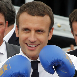 Le président de la République française Emmanuel Macron soutient la candidature de Paris pour l'organisation des Jeux olympiques de 2024 à Paris, France, le 24 juin 2017. © Jean-Paul Pelissier/Pool/Bestimage