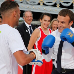 Le président de la République française Emmanuel Macron soutient la candidature de Paris pour l'organisation des Jeux olympiques de 2024 à Paris, France, le 24 juin 2017. © Jean-Paul Pelissier/Pool/Bestimage