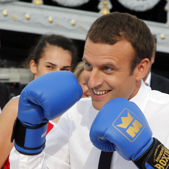 Le président de la République française Emmanuel Macron soutient la candidature de Paris pour l'organisation des Jeux olympiques de 2024 à Paris, France, le 24 juin 2017. © Jean-Paul Pelissier/Pool/Bestimage