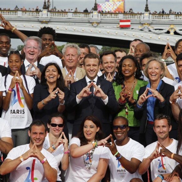 Le président de la République française Emmanuel Macron soutient la candidature de Paris pour l'organisation des Jeux olympiques de 2024 à Paris, France, le 24 juin 2017. © Jean-Paul Pelissier/Pool/Bestimage