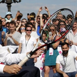 Le président de la République française Emmanuel Macron soutient la candidature de Paris pour l'organisation des Jeux olympiques de 2024 à Paris, France, le 24 juin 2017. © Jean-Paul Pelissier/Pool/Bestimage