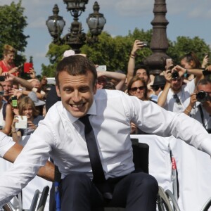 Le président de la République française Emmanuel Macron soutient la candidature de Paris pour l'organisation des Jeux olympiques de 2024 à Paris, France, le 24 juin 2017. © Jean-Paul Pelissier/Pool/Bestimage