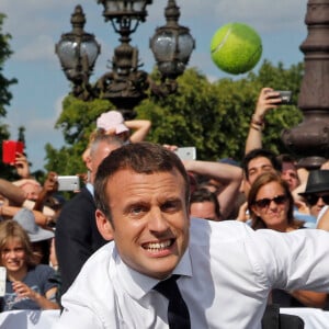 Le président de la République française Emmanuel Macron soutient la candidature de Paris pour l'organisation des Jeux olympiques de 2024 à Paris, France, le 24 juin 2017. © Jean-Paul Pelissier/Pool/Bestimage