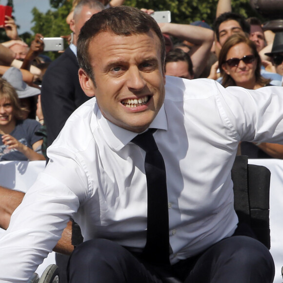 Le président de la République française Emmanuel Macron soutient la candidature de Paris pour l'organisation des Jeux olympiques de 2024 à Paris, France, le 24 juin 2017. © Jean-Paul Pelissier/Pool/Bestimage