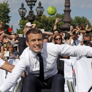 Le président de la République française Emmanuel Macron soutient la candidature de Paris pour l'organisation des Jeux olympiques de 2024 à Paris, France, le 24 juin 2017. © Jean-Paul Pelissier/Pool/Bestimage