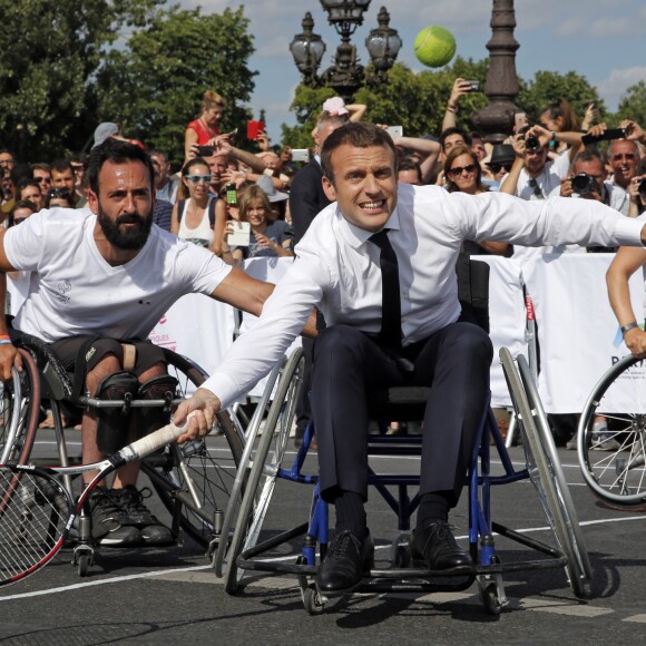 Le président de la République française Emmanuel Macron soutient la candidature de Paris pour l'organisation des Jeux olympiques de 2024 à Paris, France, le 24 juin 2017. © Jean-Paul Pelissier/Pool/Bestimage