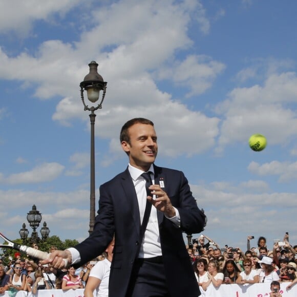 Le président de la République française Emmanuel Macron soutient la candidature de Paris pour l'organisation des Jeux olympiques de 2024 à Paris, France, le 24 juin 2017. © Jean-Paul Pelissier/Pool/Bestimage