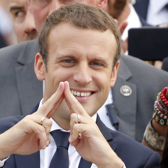 Le président de la République française Emmanuel Macron soutient la candidature de Paris pour l'organisation des Jeux olympiques de 2024 à Paris, France, le 24 juin 2017. © Jean-Paul Pelissier/Pool/Bestimage