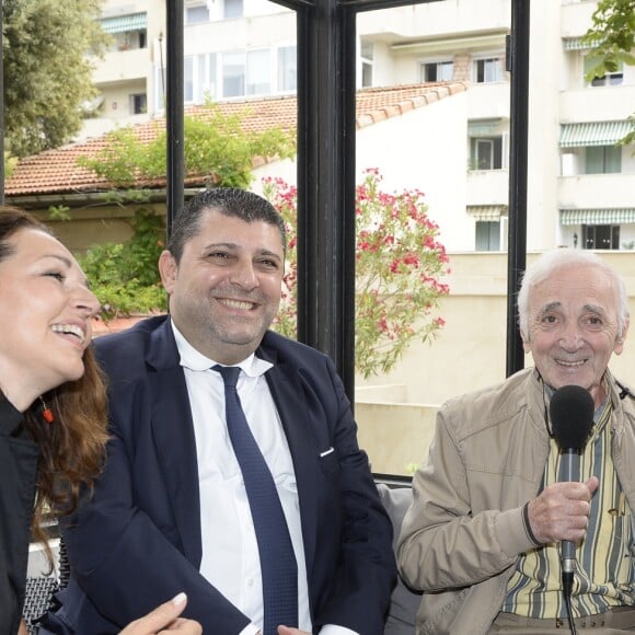 Charles Aznavour est venu à l'Ambassade de l'Arménie à Marseille pour l'inauguration de sa Fondation entre l'Arménie et la France le 26 juin 2017. © Patrick Carpentier/Bestimage