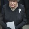 La reine Elizabeth II aux obsèques de Patricia Katchbull, 2e comtesse Mountbatten de Burma, le 27 juin 2017 en l'église Saint-Paul de Knightsbridge, à Londres.