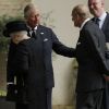 Le prince Charles retrouve ses parents la reine Elizabeth II et le duc d'Edimbourg aux obsèques de Patricia Katchbull, 2e comtesse Mountbatten de Burma, le 27 juin 2017 en l'église Saint-Paul de Knightsbridge, à Londres.